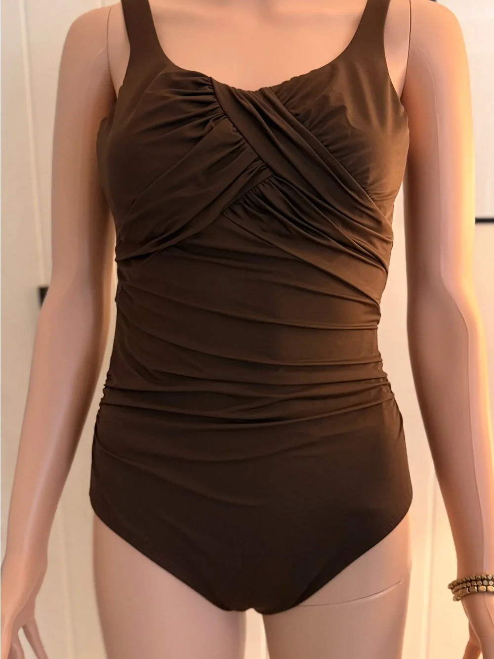 Lands' End Chocolate Brown One-Piece Swimsuit